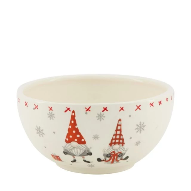 Tál karácsonyi porcelán 13,7x13,7x6,8 cm fehér, piros @