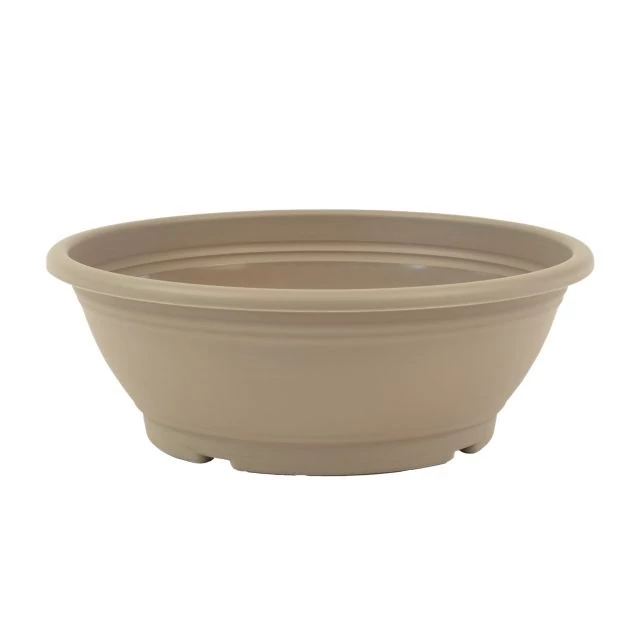 Tál kerek műanyag 25x16x9 cm taupe
