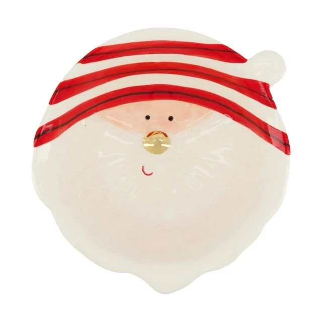 Tál mikulásfej porcelán 16,3x15x5,5 cm piros, fehér 