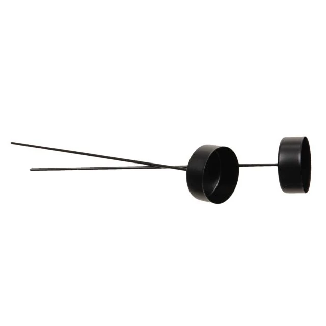 Betűzős teamécses, fém, 43 mm + 20 cm, fekete, 10 db