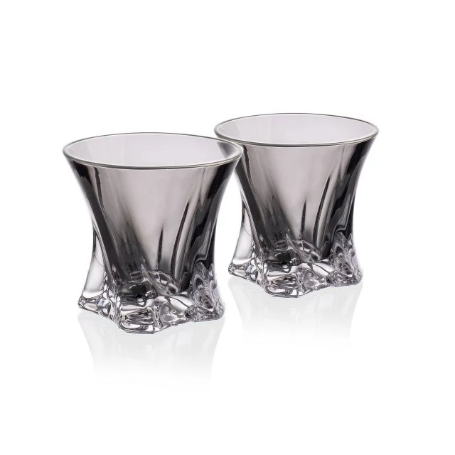 Tumbler pohár szett COOPER üveg szürke, ezüst szegéllyel 320 ml 9,5 cm 6 db