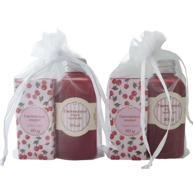 Tusfürdő és szappan szett cseresznye piros 50 ml + 60 g