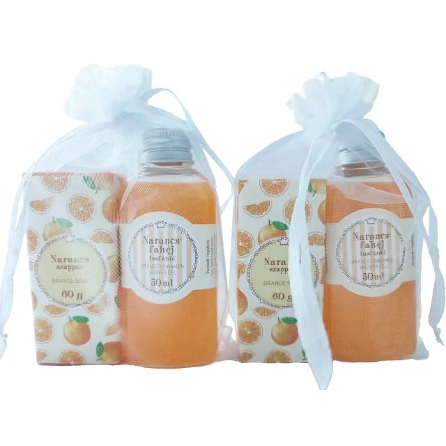 Tusfürdő és szappan szett narancs-fahéj narancssárga 50 ml + 60 g