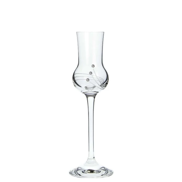 Grappa üveg pohár, Swarovski dísszel, 70 ml, 6 db