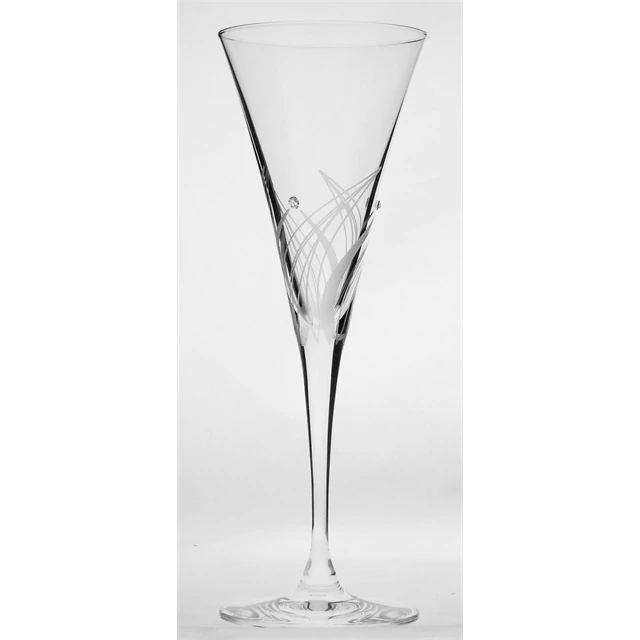 Koktélos üveg pohár, Swarovski dísszel, 200 ml, 6 db