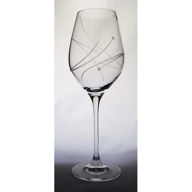 Bor üveg pohár, Swarovski dísszel, 360 ml, átlátszó, 2 db