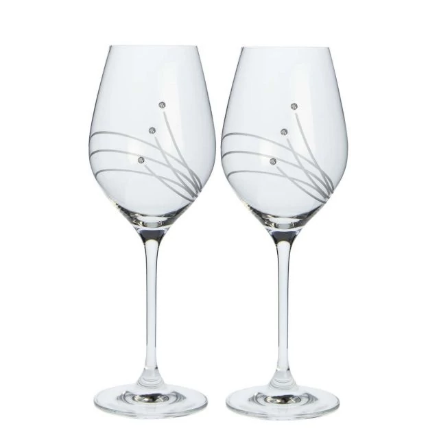 Bor üveg pohár, Swarovski dísszel, 360 ml, átlátszó, 2 db