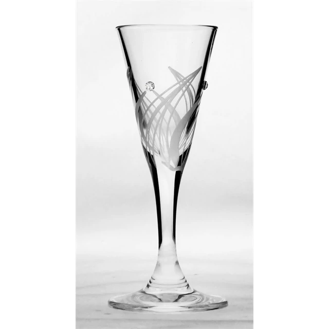 Üveg pohár swarovski dísszel pálinka 25ml 6 db