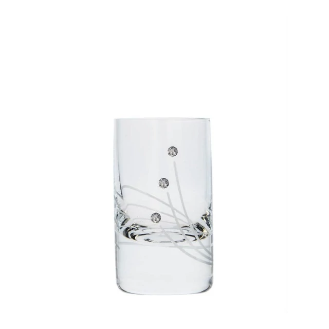 Pálinkás üveg pohár, Swarovski dísszel, 70 ml, 6 db