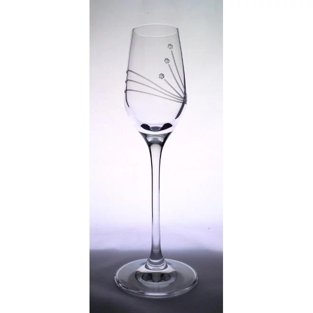 Üveg pohár swarovski dísszel pálinka 95ml átlátszó 6 db