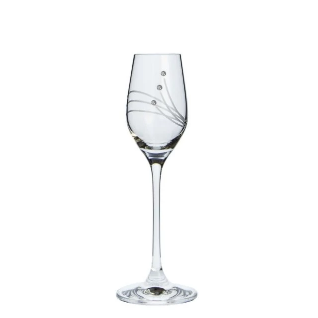 Üveg pohár swarovski dísszel pálinka 95ml átlátszó 2 db