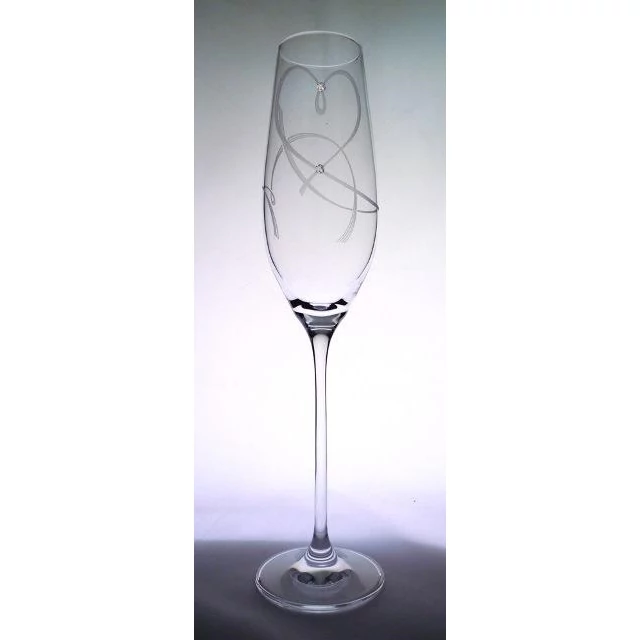 Üveg pohár swarovski dísszel pezsgő 210ml átlátszó 2 db