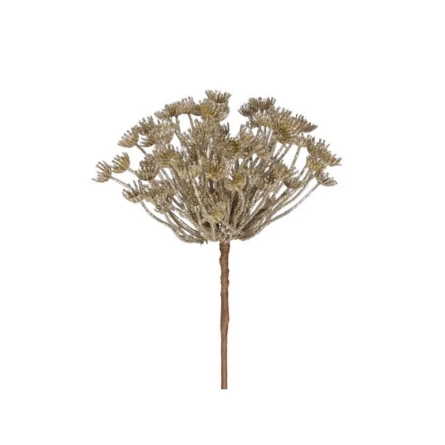 Virág glitteres műanyag 62 cm arany