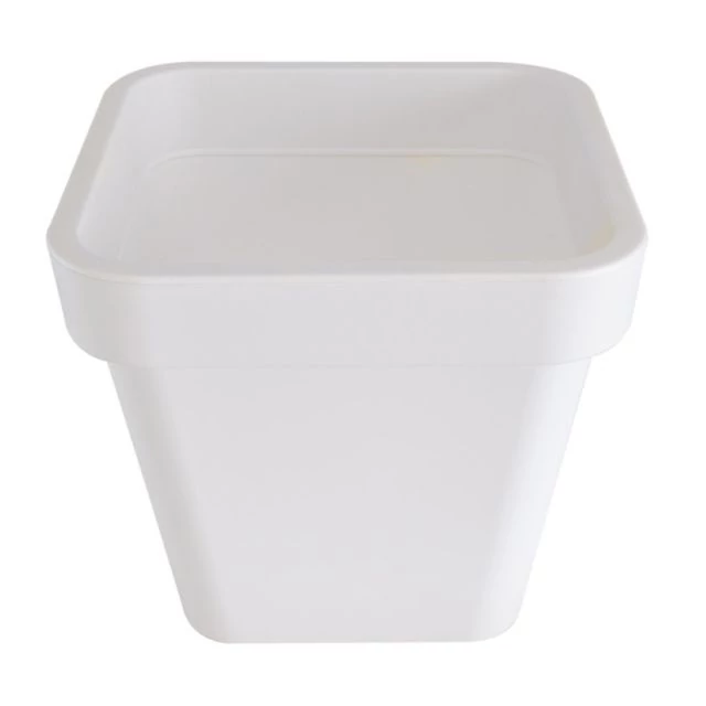 Virágcserép műanyag szögletes dupla falú fehér 35×24×31 cm