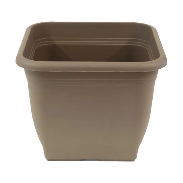 Virágcserép műanyag szögletes taupe 14×9×11 cm