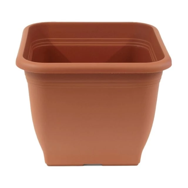Szögletes műanyag virágcserép terrakotta 40×26×31 cm