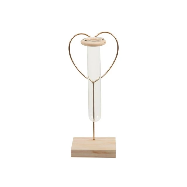 Virágtartó fém 22 cm natúr, arany