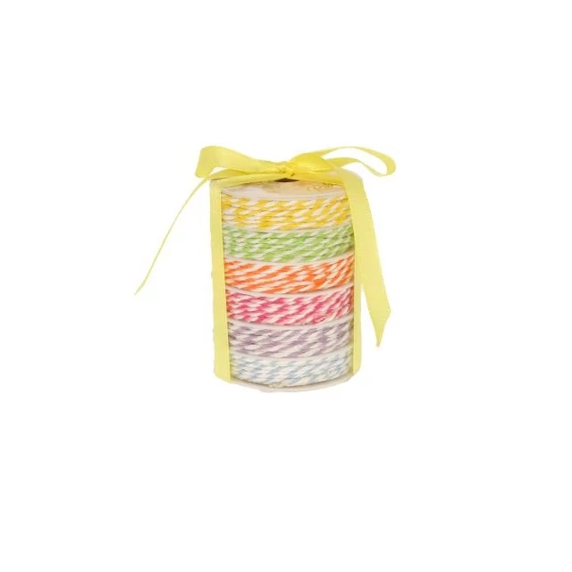 Csíkos textil zsinór válogatás színes 2 mm x 1 m 6 db